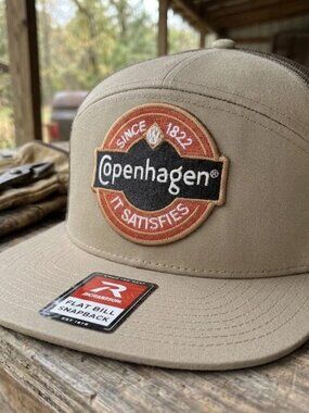 Vintage-Inspired Copenhagen Hat Patch Sewn Richardson 168 Tan Brown 7 Panel OS